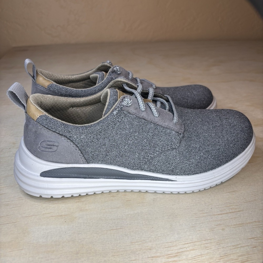 Skechers Men's Gray Relaxed Fit Memory Foam Air Cooled Slip-On Shoes Size 8 Wide - Picture 2 of 8